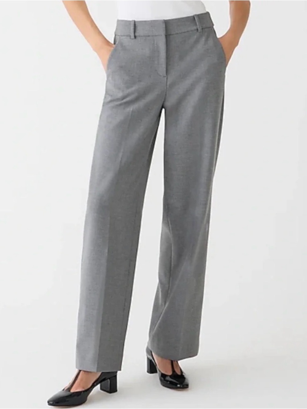 JCREW Sydney Classic Straight-Leg Women’s Dress Pants in Gray